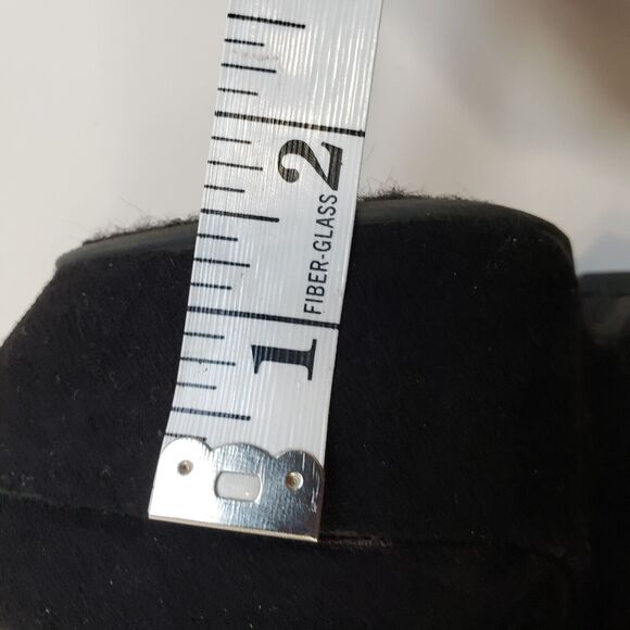 Breckelle's Shoes Women 5.5 Black Suede Wedge Ankle Platform T-Strap 5.5" Heel - Picture 7 of 12